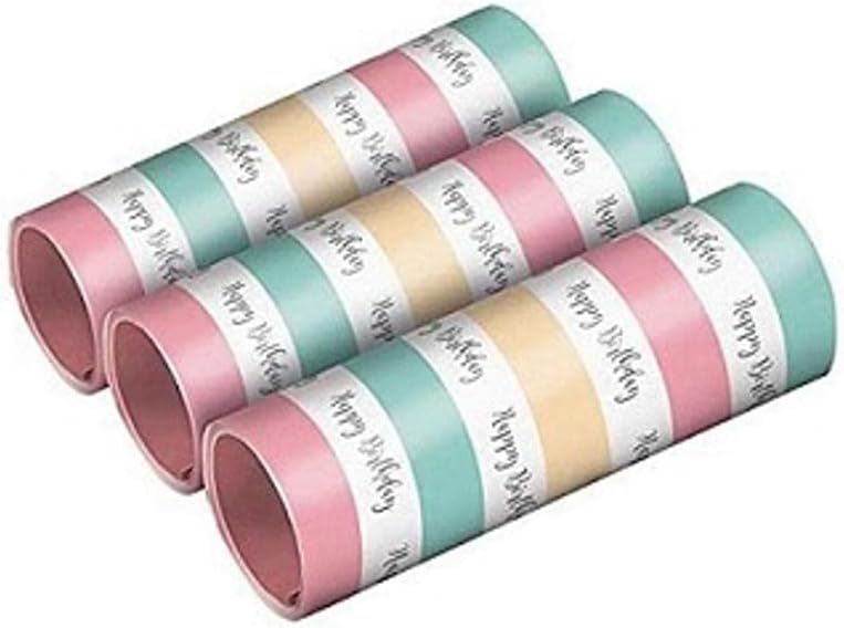 amscan 9903734 3 Streamers Happy Birthday Pastel