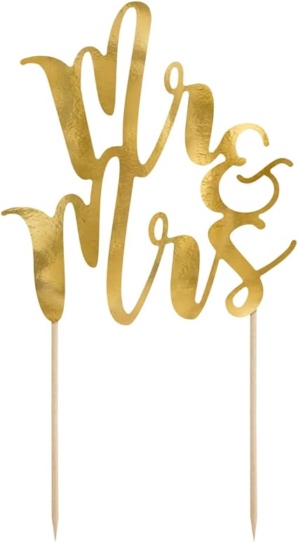 PartyDeco Pick Mr&Mrs Bride and Groom for Cake