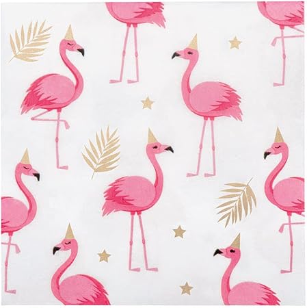 Boland 52498 Flamingo Party Napkins, Pack of 20, 33 x 33 cm, Mouth Cloth, Table Decoration, 100% Paper, Birthday, Theme Party
