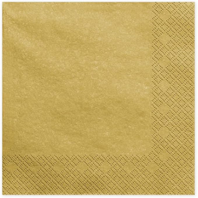 20 Napkins 33 x 33 cm Decorative Gold Metallic / Napkins Table Decoration Wedding Communion