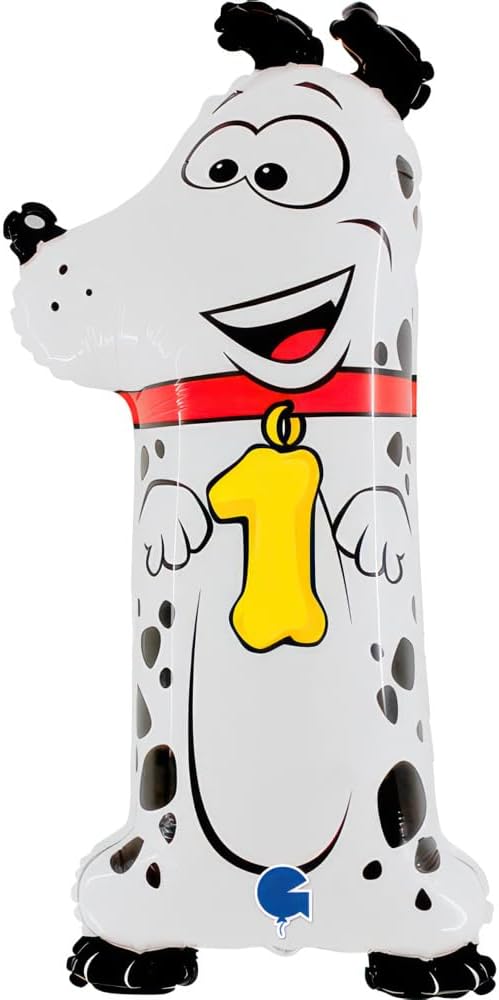 Grabo 41-0WE-P Number of Foil Balloons, White, Dog - Number: 1