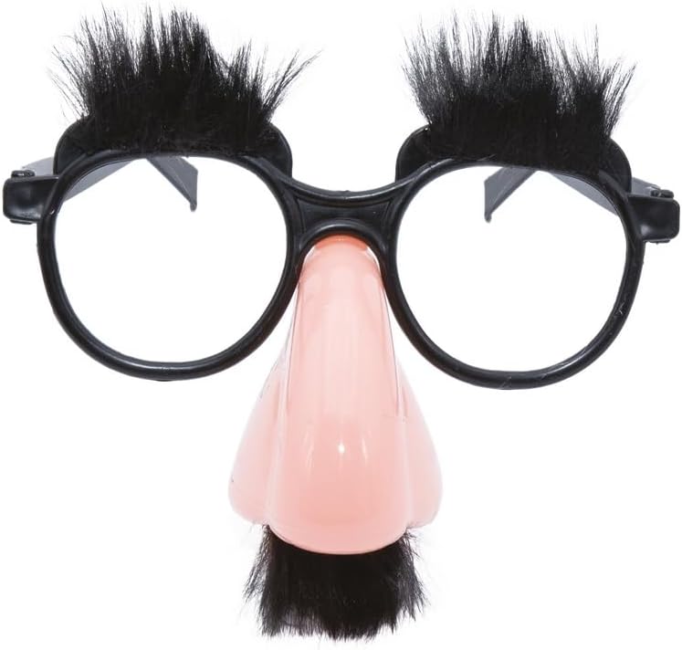 P'TIT CLOWN - Funny Glasses - Humour - Nose and Moustache, Finger of Honor, Big Mobiles Eyes - Adult - Unisex - Carnival Costume, Halloween, Costume Party