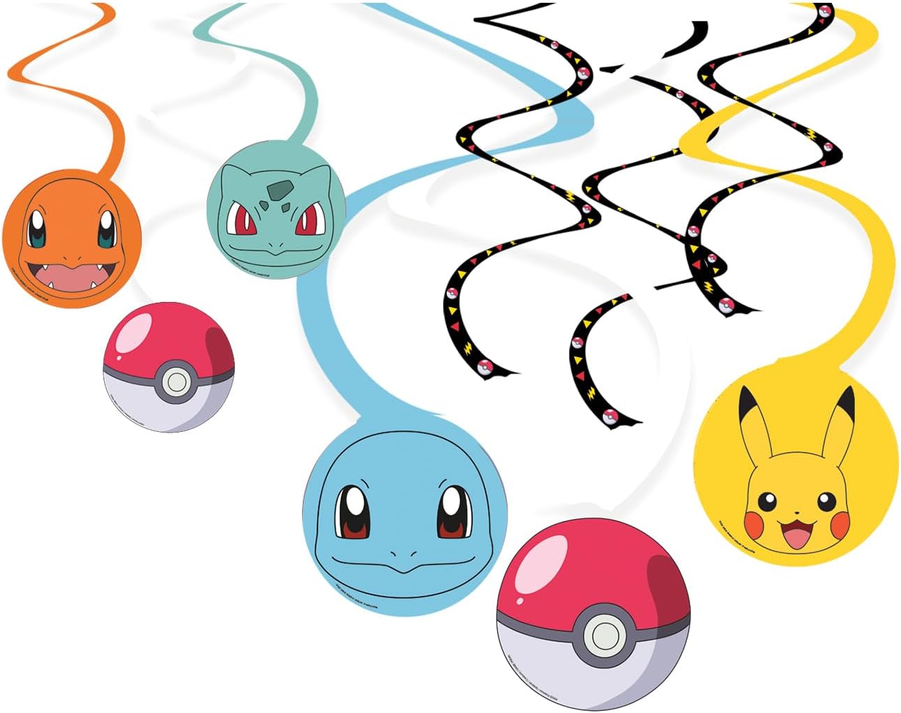 Amscan Pokemon 9917110 Hanging Decorations for Children's Birthday Party Decorations (Pack of 6)
