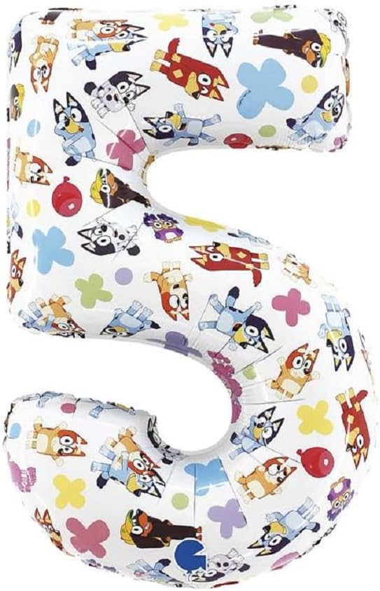 26 in Bluey Number 5 Foil Balloon