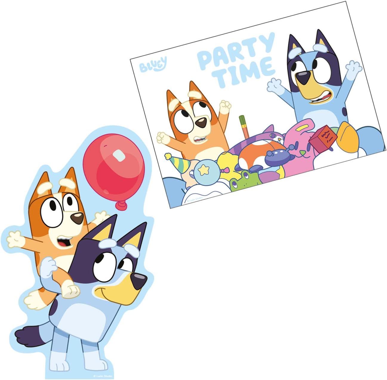 amscan Bluey 9915645 Invitation and Envelope, Multi-Colour