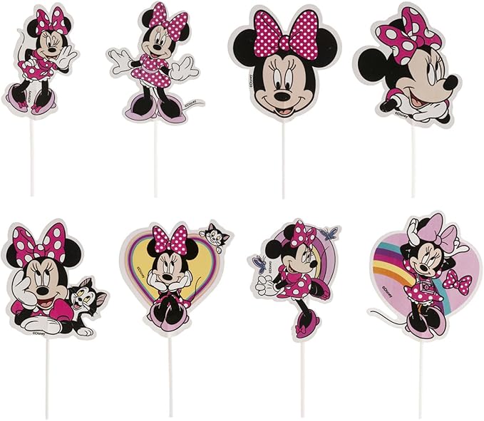 dekora - Kit for Making and Decorating Minnie Mouse Cupcakes Paper Cake Toppers - 8 Models 16 Units