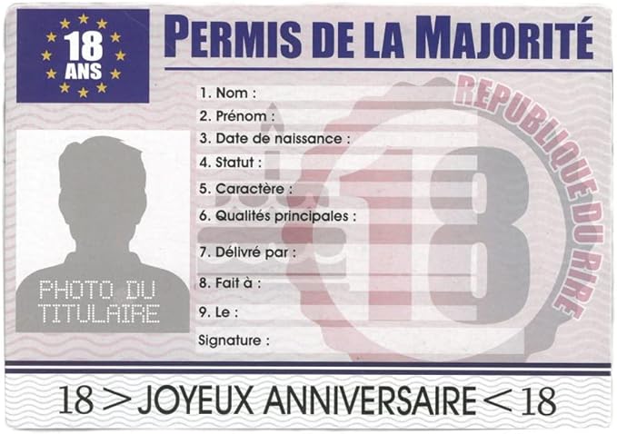 STC Majority License Birthday 18 Years - boy