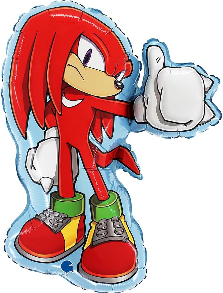 Grabo Balloon for Children's Parties in the Shape of Knuckles in Foil with Straw to Inflate it. Colourful Balloons Made in Italy 50 x 54 cm