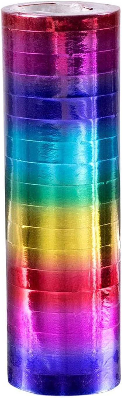 Boland 44732 Paper Streamers Rainbow, 2 Rolls of 18 Tears, Metallic, Decoration, Carnival, Theme Party