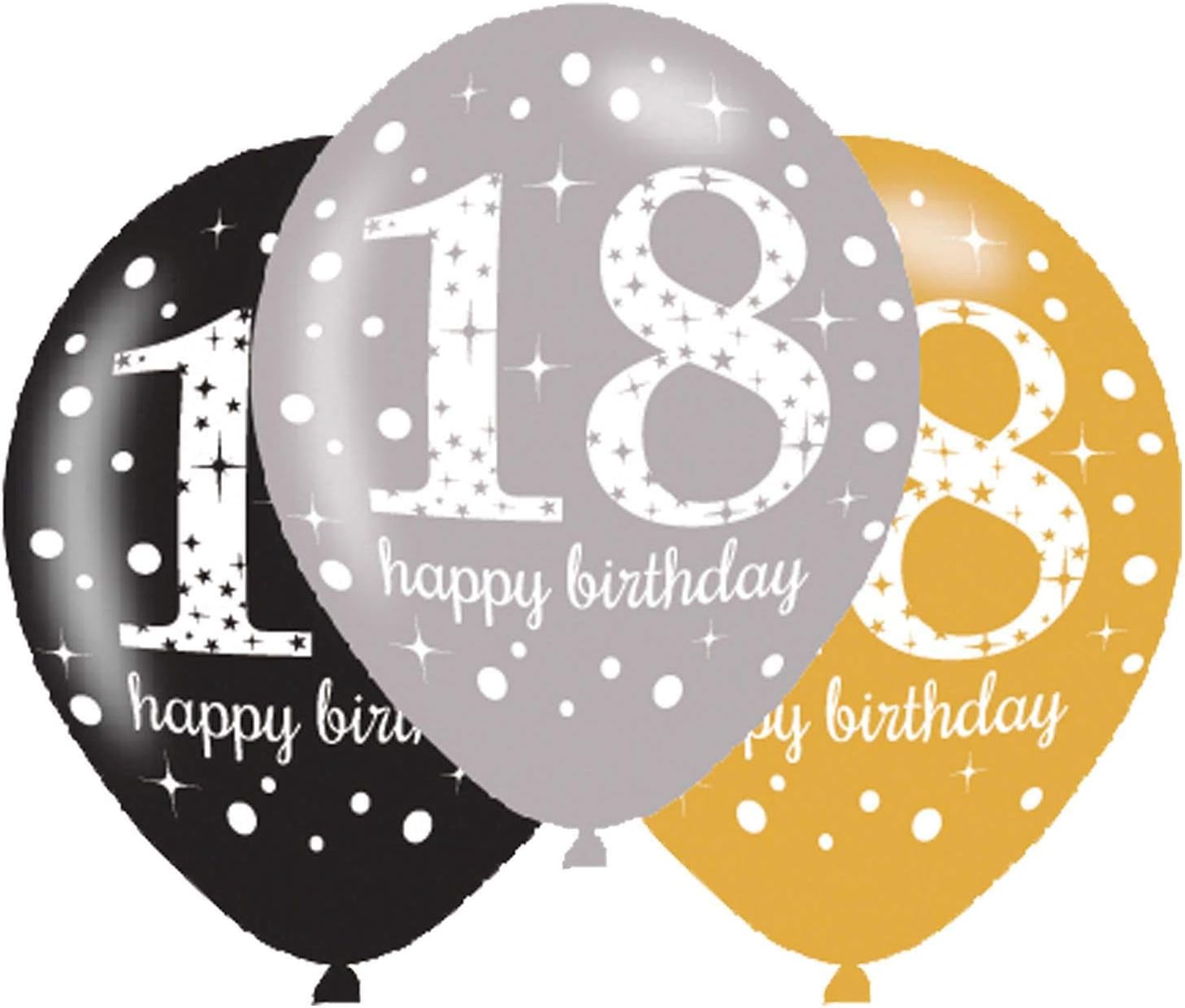 Adult Gold 18th Celebration Latex Balloons