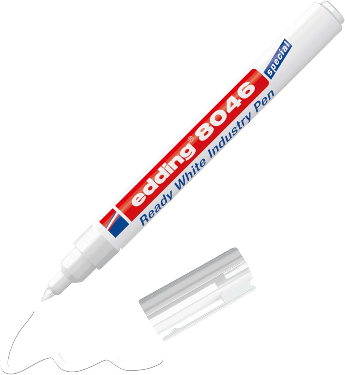 Edding 8046 Ready White Industry Pen Permanent Marker Opaque Opaque 1.0-3.0 mm Line Width Marker for Hand Description