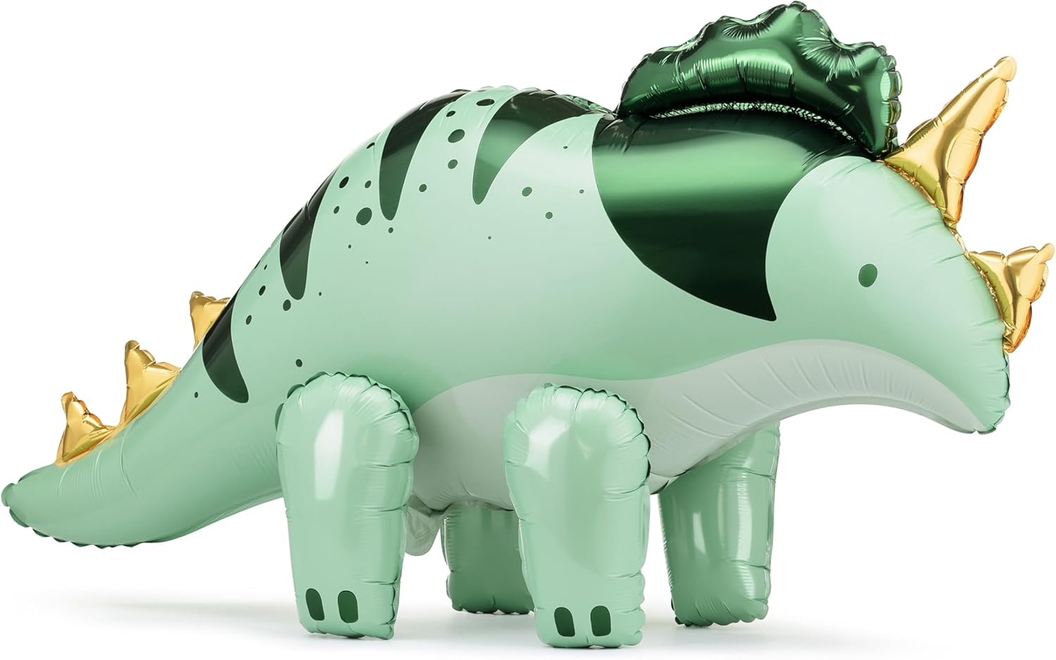 Foil Balloon Dinosaur Triceratops 93 x 49 cm - XXL Balloon for Helium or Air - Balloon for Dinosaur Party Children's Birthday - Dinosaur Foil Balloon as Birthday Decoration Party Decoration - Green