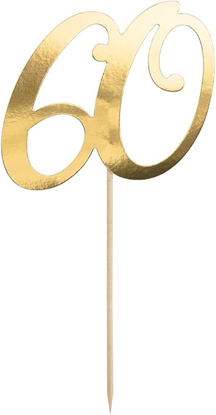 Cake Topper Number 60 Gold 21 cm