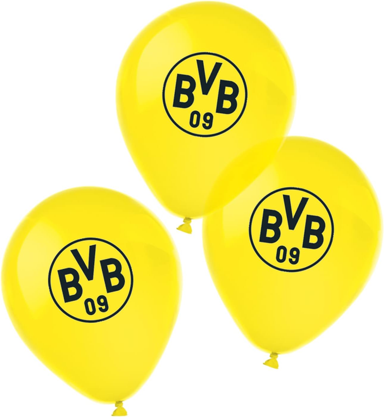 Amscan 9908533 Borussia Dortmund BVB Balloons Pack of 6 Size 27.5 cm / 11 Inches Latex Decoration Football Party Fan Birthday Black Yellow
