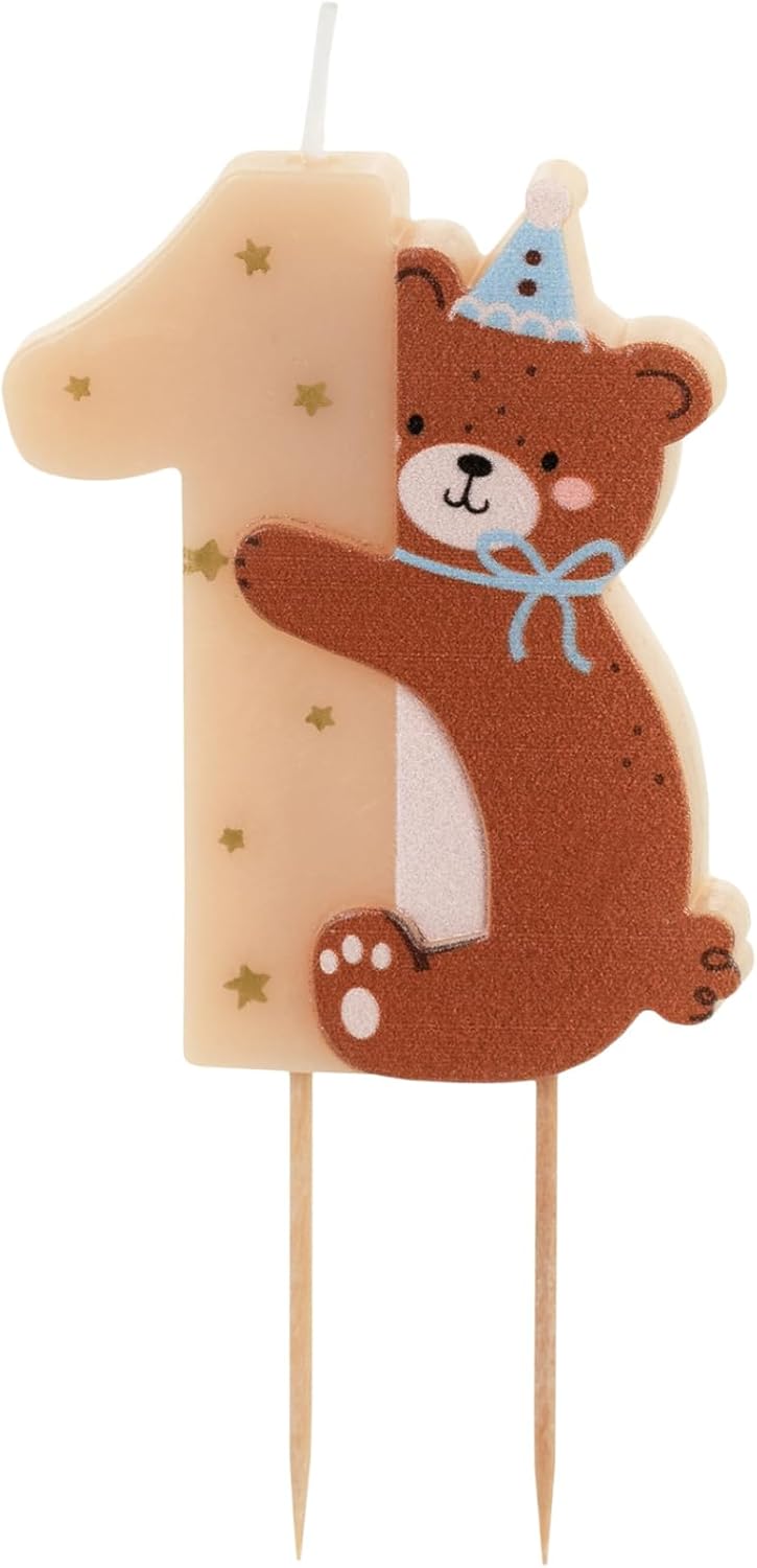 Birthday Candle Number 1 Bear 7 cm