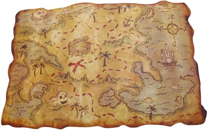 PTIT CLOWN 20019 Pirate map - 29 x 45 cm - plastic - multi-coloured