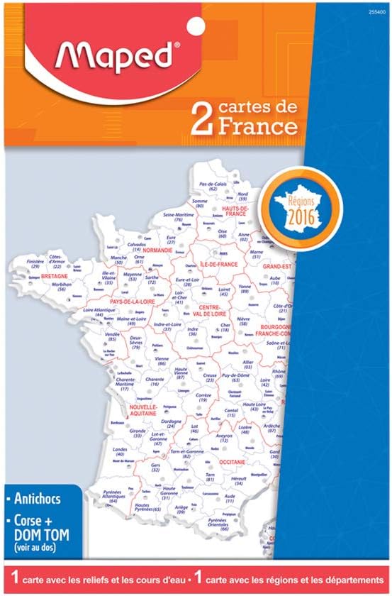 MAPED Map of France template, contents: 2 pieces