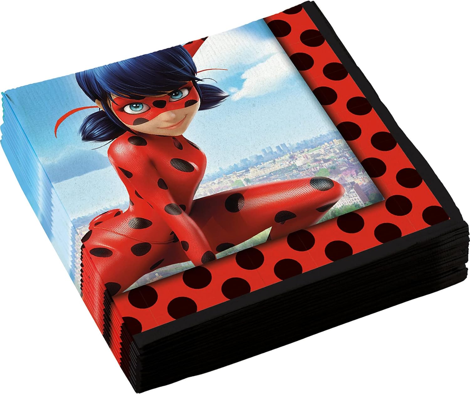 amscan Miraculous 9902875 Pack of 20 Napkins Red