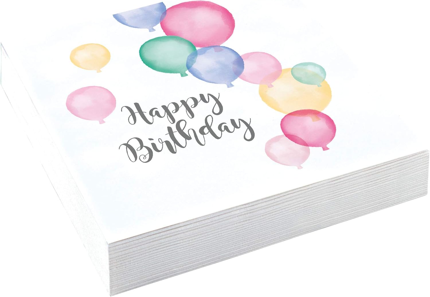 Amscan 9903711 Pack of 20 Happy Birthday Napkins, 33 x 33 cm, Pastel Colours for Birthdays.