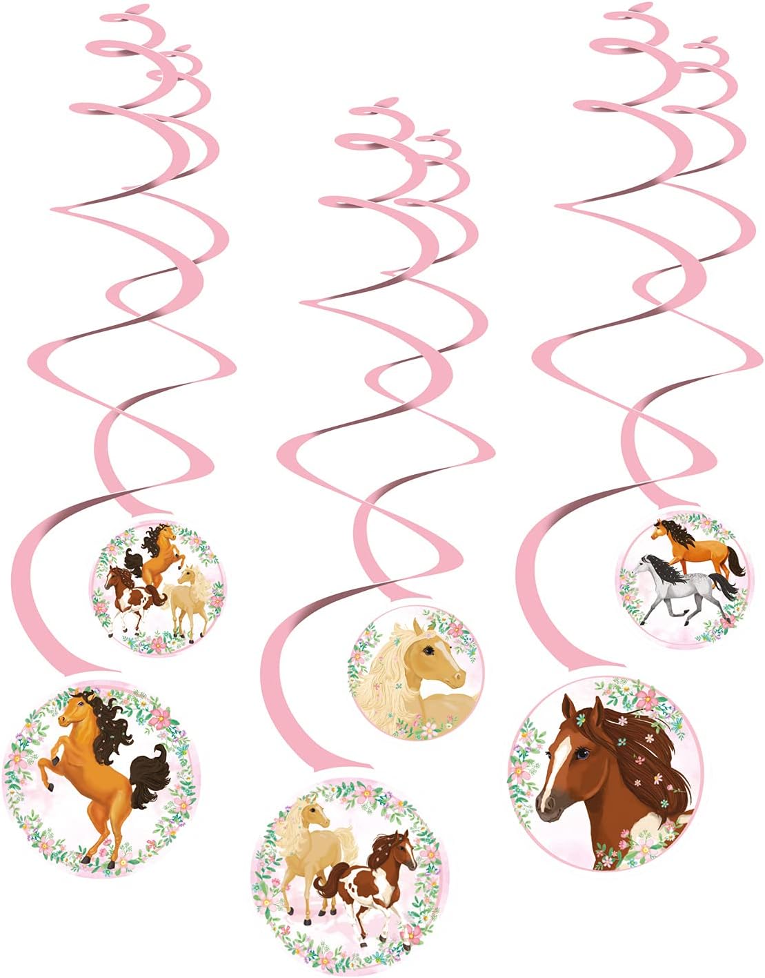 amscan 9909884 Pack of 6 Decorative Paper Spirals for Children's Birthday Party