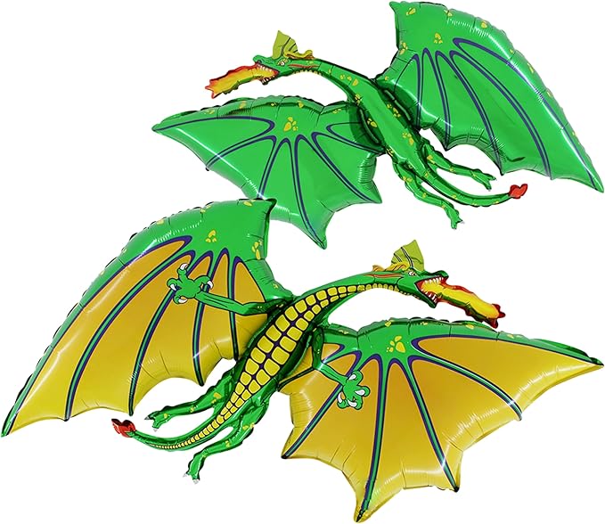 36 Inch Green Dragon Shaped Aluminum Foil Balloon - Air or Helium