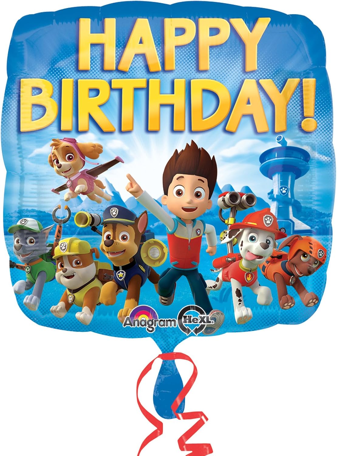Amscan International Standard Square Paw Patrol Happy Birthday Balloon